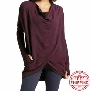 ATHLETA Purana Wrap Sweatshirt Spiced Cabernet